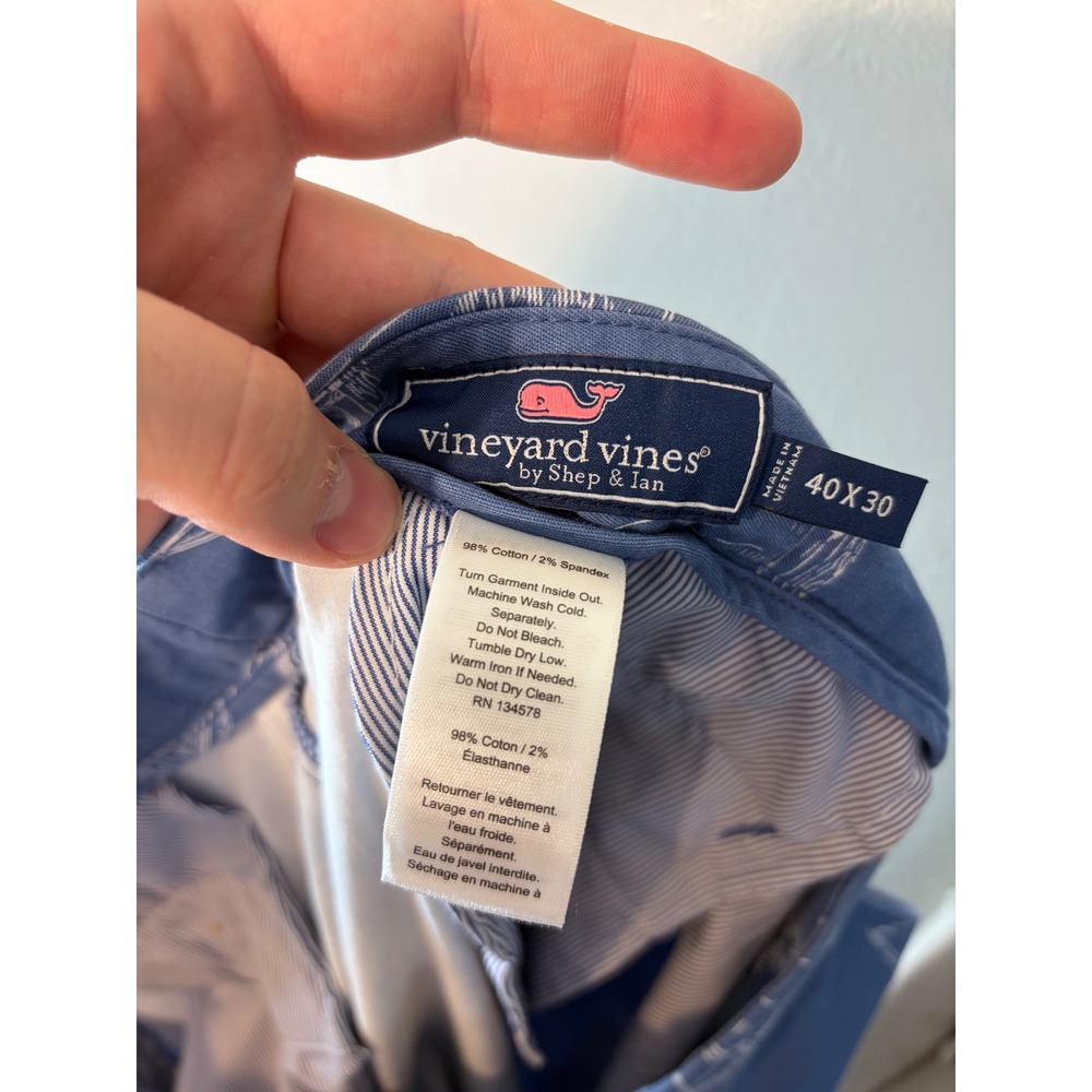 Vineyard Vines Men 40x30 Blue Sailboat Print Breaker Pants Chino Preppy Nautical